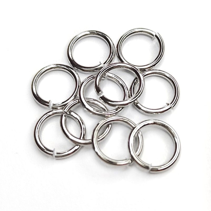 7х0,8 мм Колечки соединительные Тонкие, 10 штук покрытие Родий