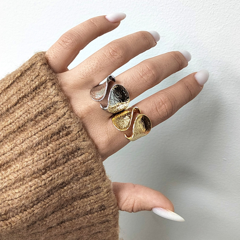 Кольцо широкое текстурное 17 мм, штука