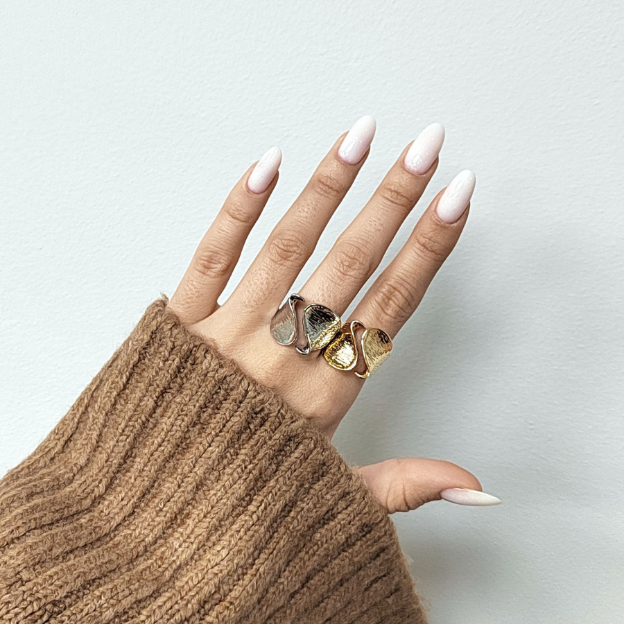 Кольцо широкое текстурное 17 мм, штука