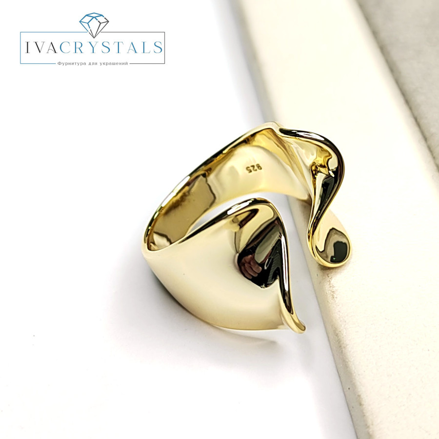 Кольцо широкое 17 мм, штука покрытие Позолота