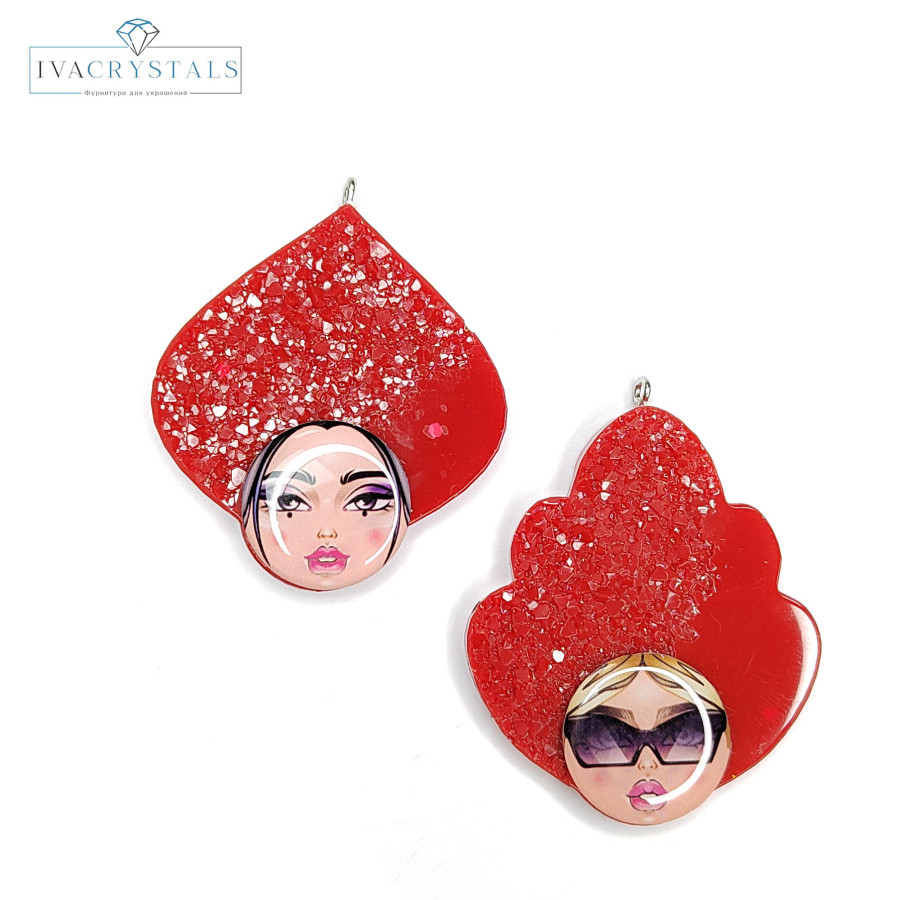 Подвеска Матрёшка акрил 53х42 мм, штука