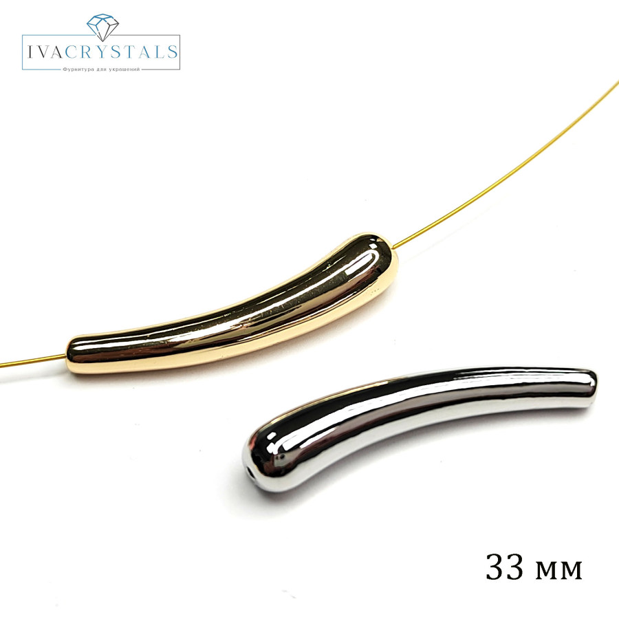 33х6 мм Разделительная бусина - коннектор металлическая, штука