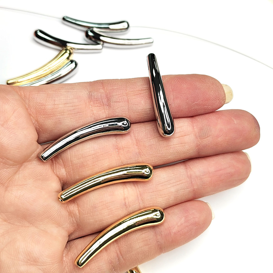 33х6 мм Разделительная бусина - коннектор металлическая, штука