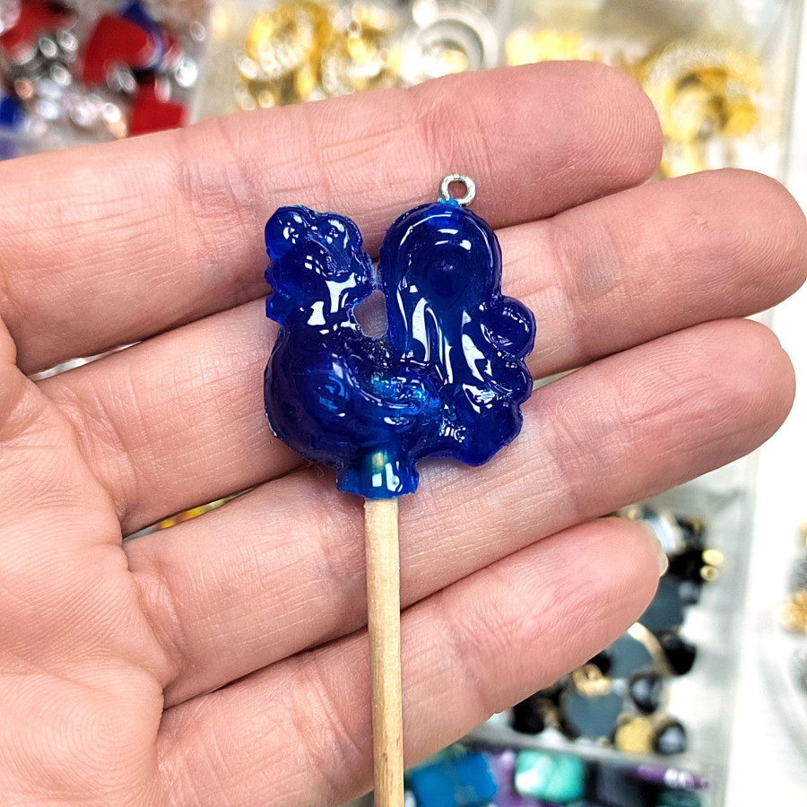 Подвеска Петушок 6 см акрил, штука Синий