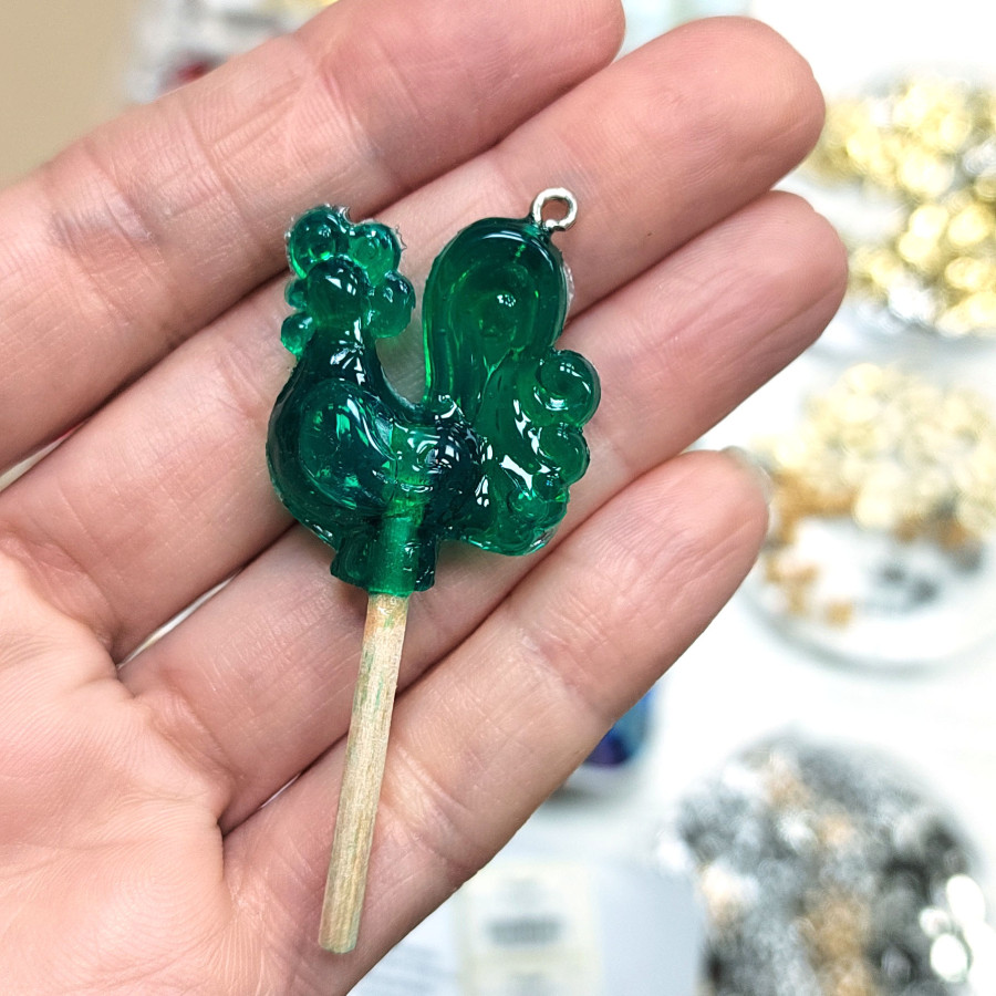 Подвеска Петушок 6 см акрил, штука Зелёный