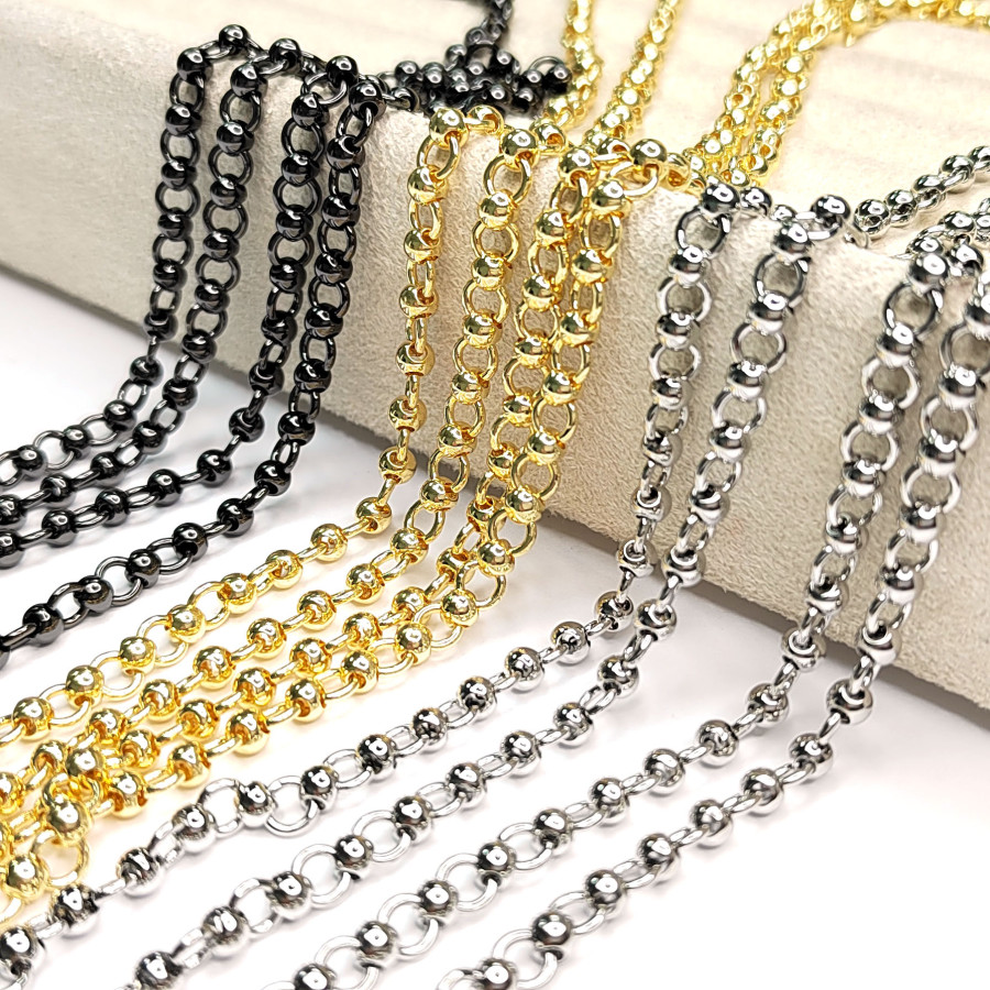 Цепь с шариками, ширина 5 мм, 20 см