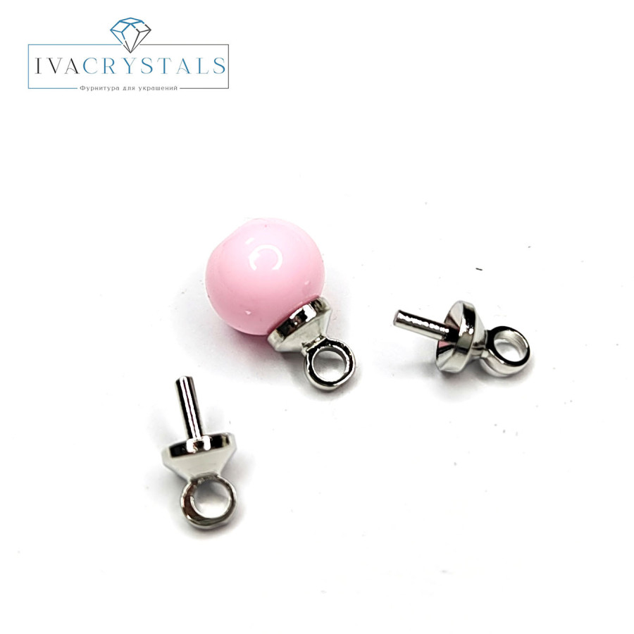 Штифт для вклейки 7 мм, держатель для кулона, штука покрытие Родий