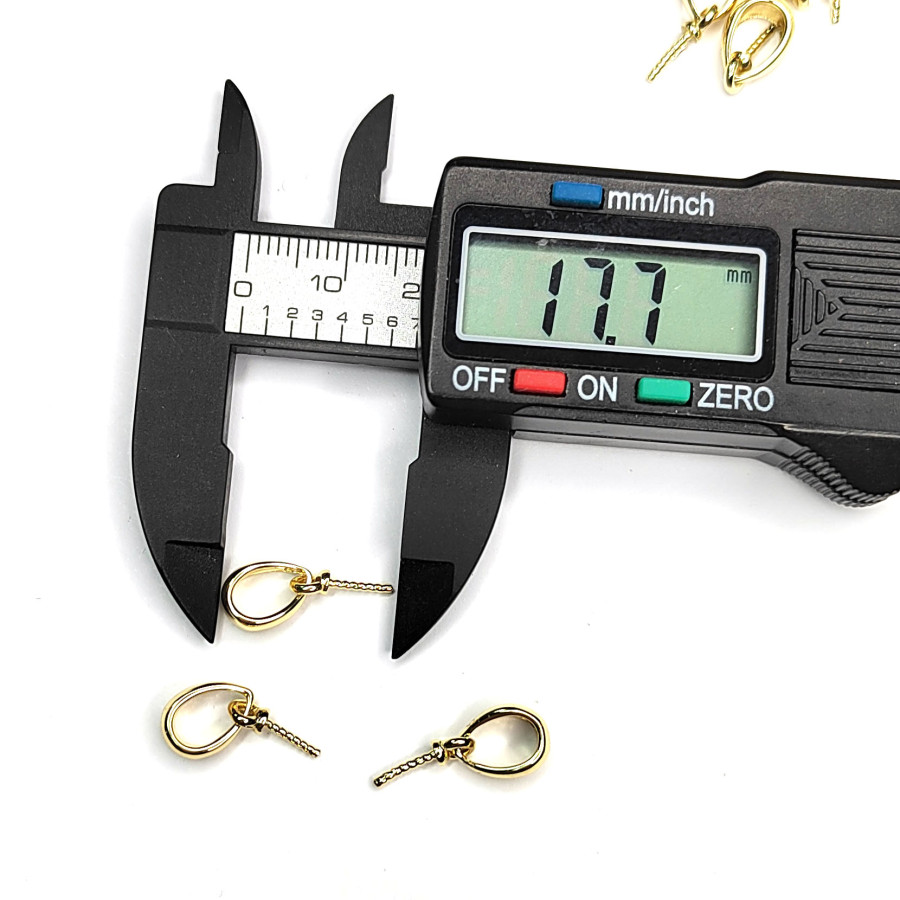 Штифт винтовой для вклейки с бейлом 17 мм, покрытие позолота, штука