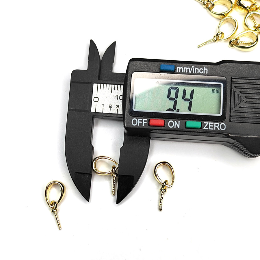 Штифт винтовой для вклейки с бейлом 17 мм, покрытие позолота, штука