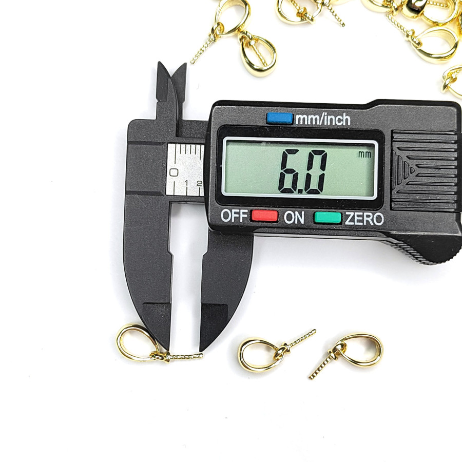 Штифт винтовой для вклейки с бейлом 17 мм, покрытие позолота, штука