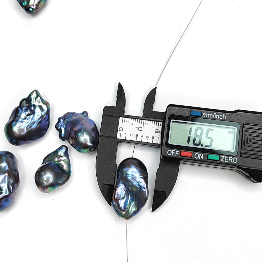 Жемчуг барочный натуральный 25х18 мм культивированный, цвет Павлин, ШТУКА