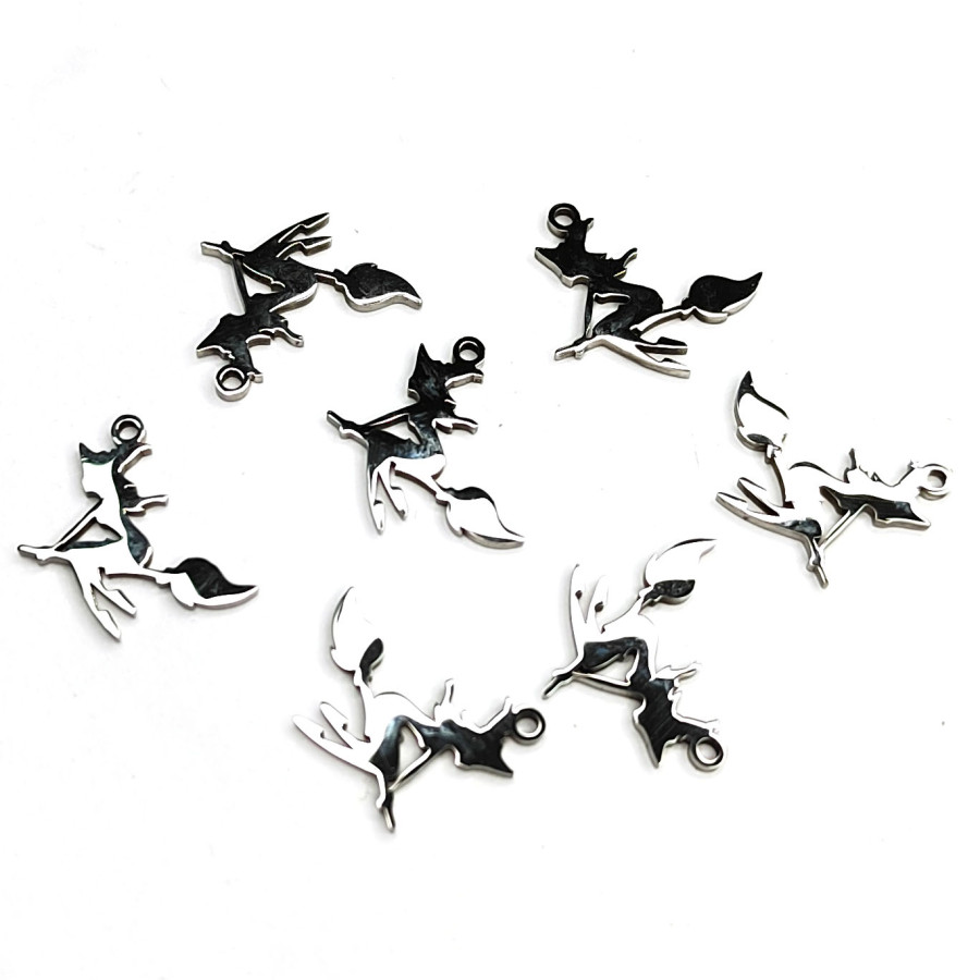 Подвеска Ведьма на метле 18 мм из стали, штука