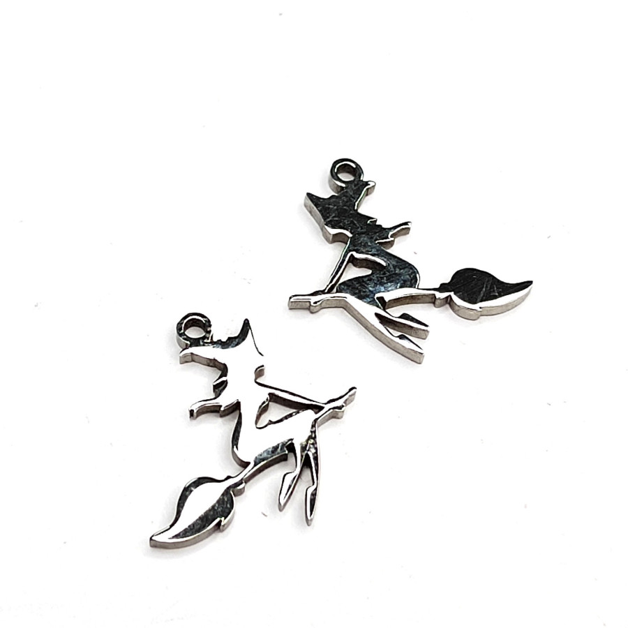 Подвеска Ведьма на метле 18 мм из стали, штука