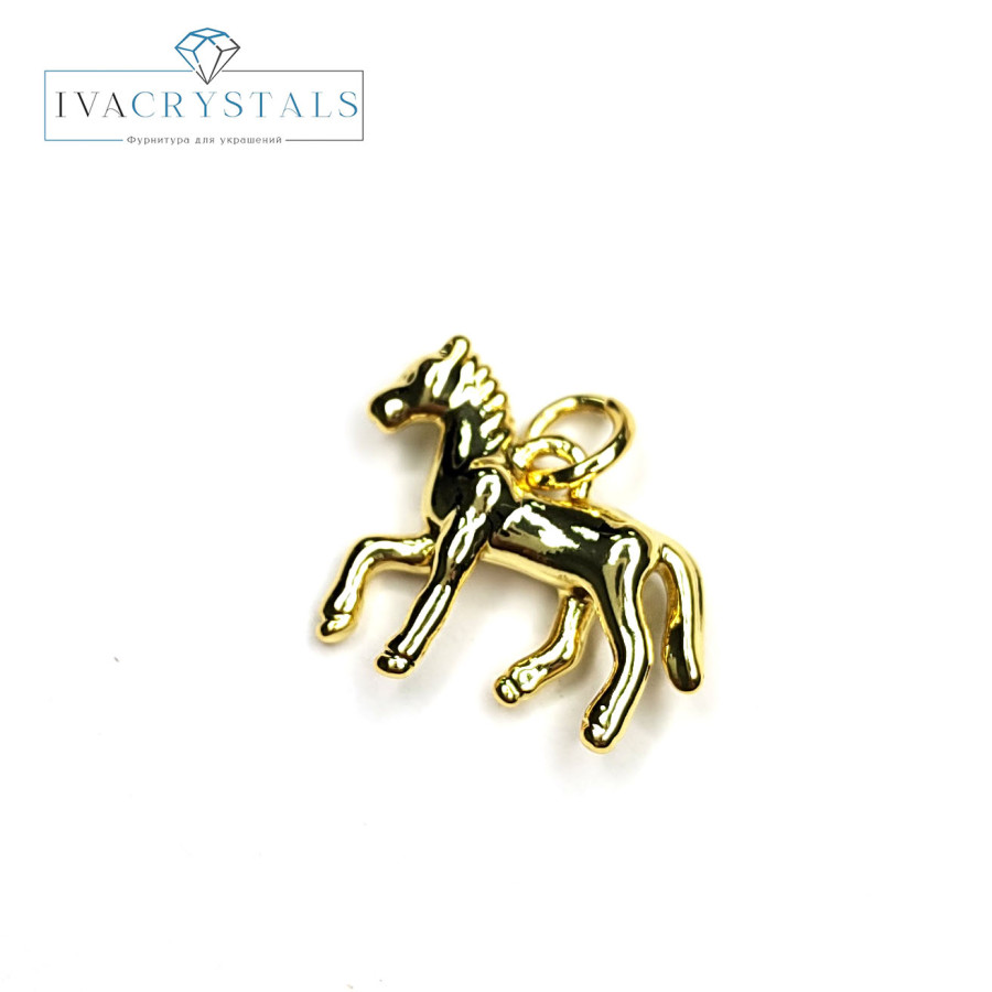 Подвеска Лошадь 16х13 мм, штука покрытие Позолота