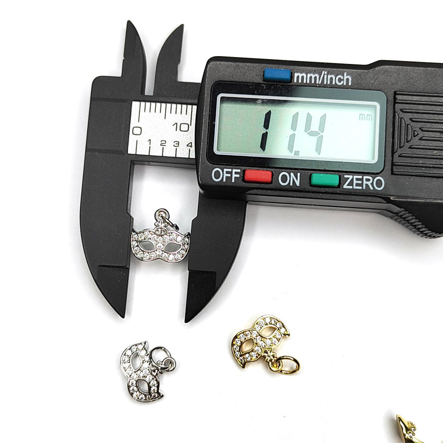 Подвеска Маска 11 мм маскарадная с фианитами, штука