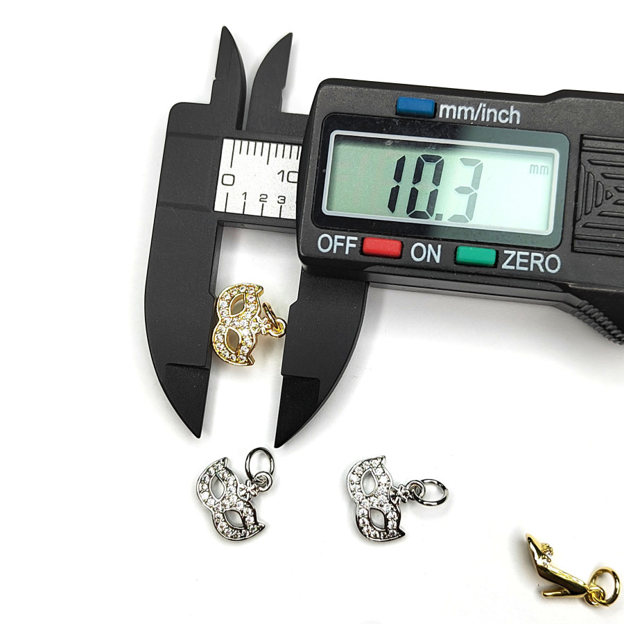 Подвеска Маска 11 мм маскарадная с фианитами, штука