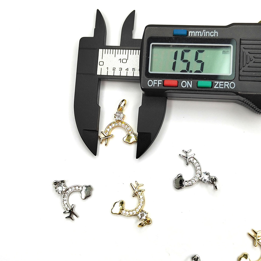 Подвеска Радуга 15 мм с фианитами, штука