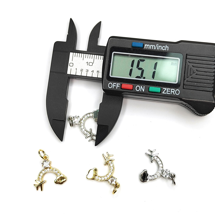 Подвеска Радуга 15 мм с фианитами, штука