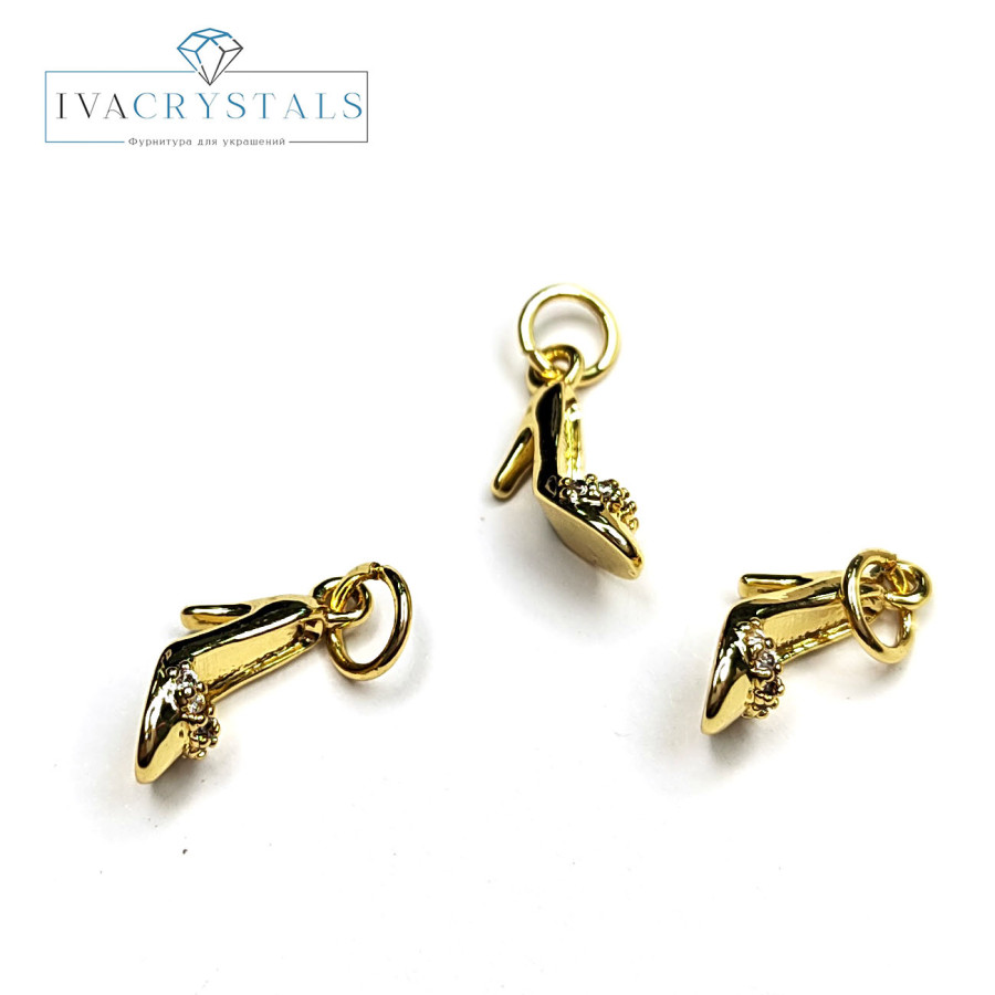 Подвеска Туфелька 13х5 мм, штука покрытие Позолота