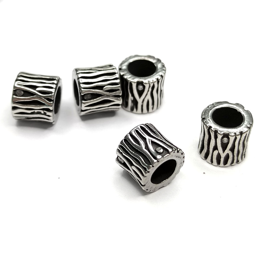 Бусина 6х7 мм разделительная из нержавеющей стали, штука