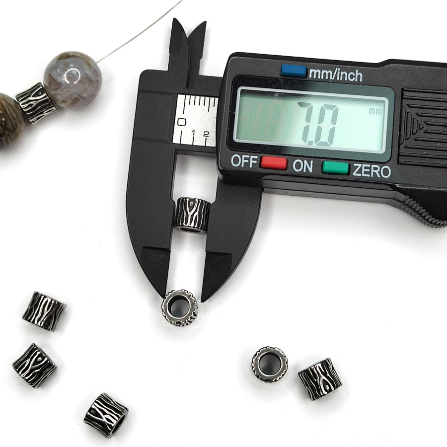 Бусина 6х7 мм разделительная из нержавеющей стали, штука