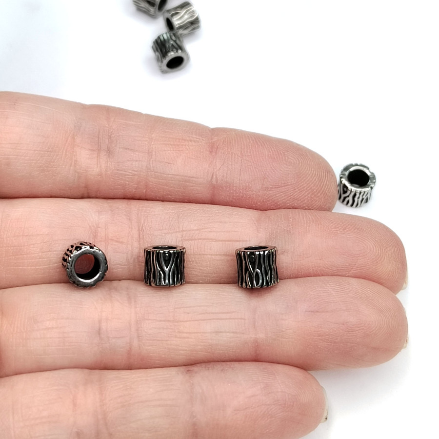 Бусина 6х7 мм разделительная из нержавеющей стали, штука