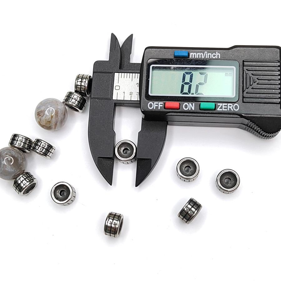 Бусина 8х5 мм разделительная из нержавеющей стали, штука