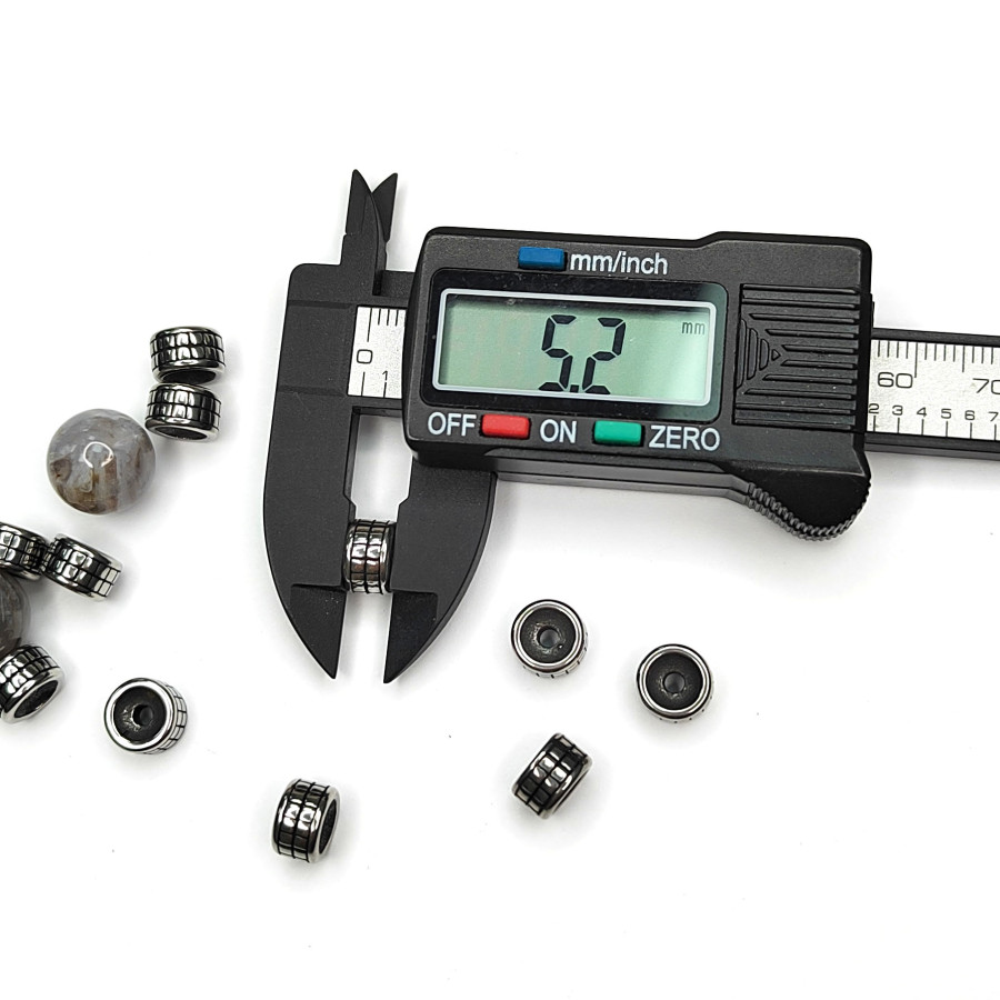 Бусина 8х5 мм разделительная из нержавеющей стали, штука