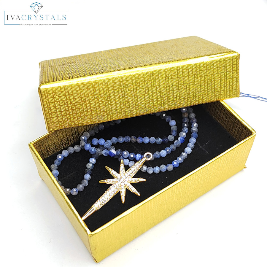 Коробочка картонная 8х5х3 мм для изделий Handmade, цвет Золотистый