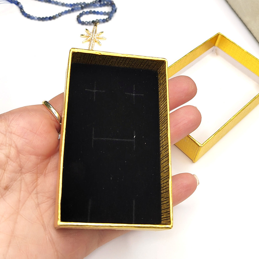 Коробочка картонная 8х5х3 мм для изделий Handmade, цвет Золотистый