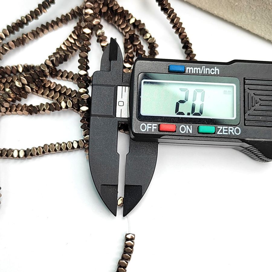 Гематит рондели 3х2 мм, цвет Шоколад, нить 40 см