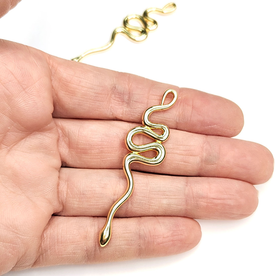 Подвеска Змея 58х15 мм, покрытие позолота