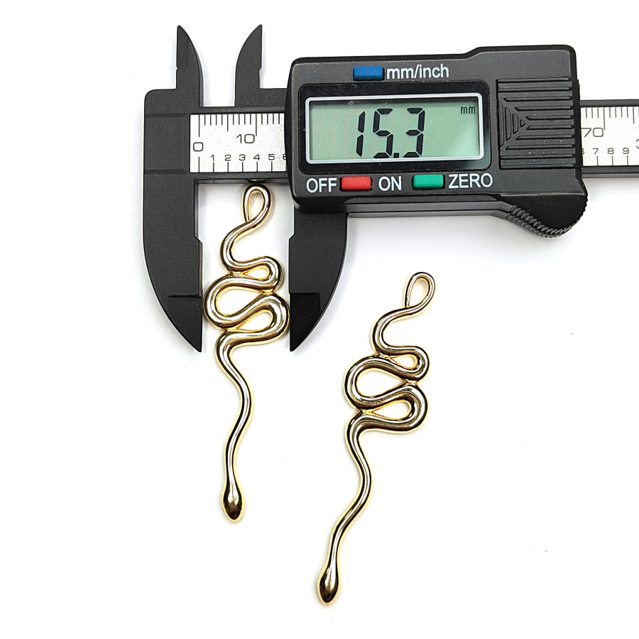 Подвеска Змея 58х15 мм, покрытие позолота