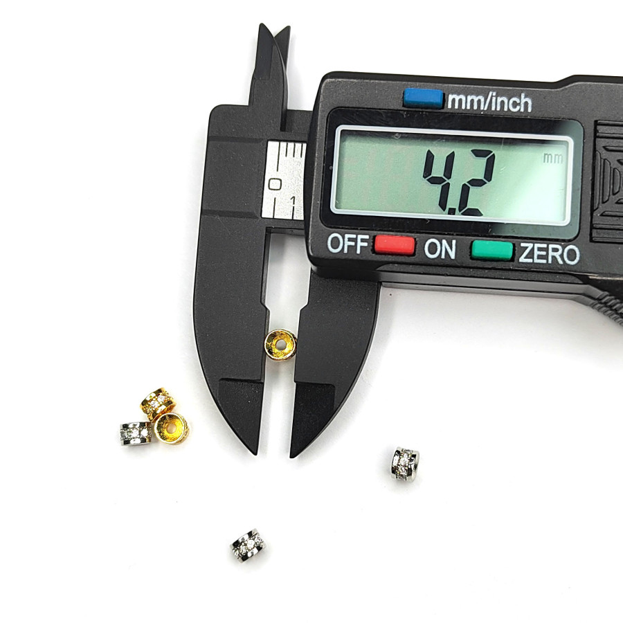 Разделительная рондель со стразами 4х3 мм, штука