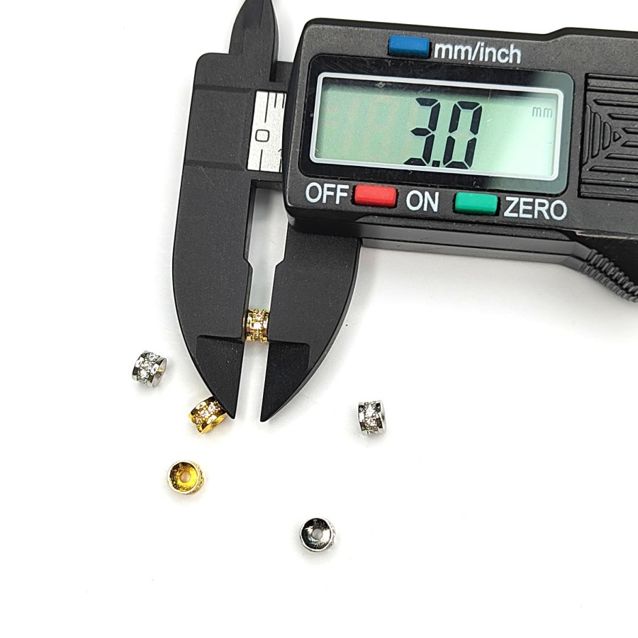 Разделительная рондель со стразами 4х3 мм, штука