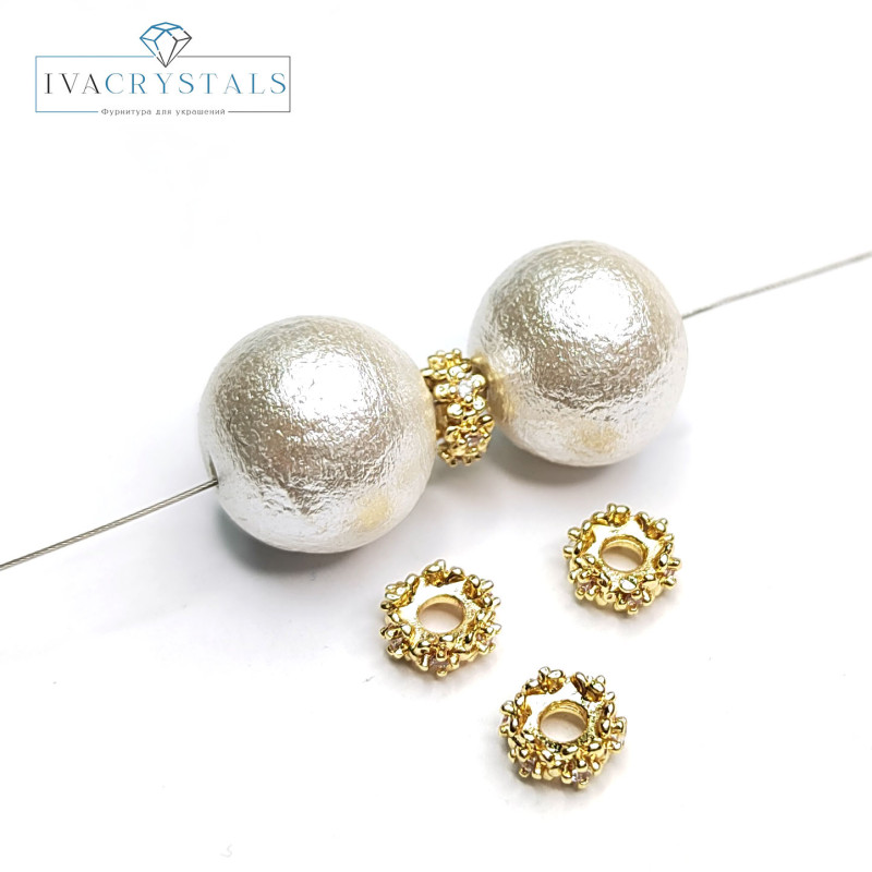 Разделительная рондель 6х3 мм ажурная, штука