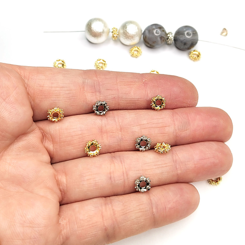 Разделительная рондель 6х3 мм ажурная, штука