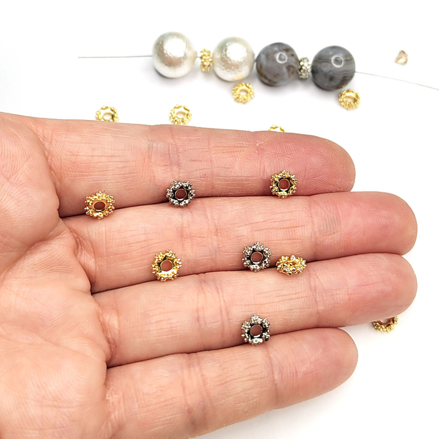 Разделительная рондель 6х3 мм ажурная, штука