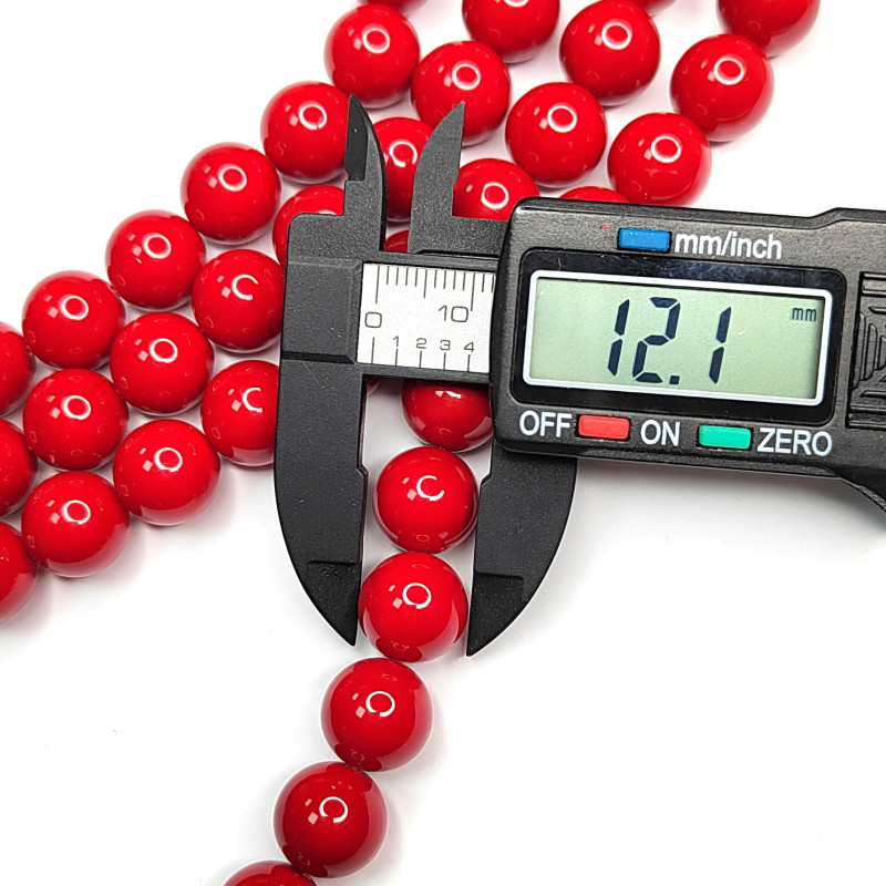 Майорка Стеклянный жемчуг цвет Красный, нить 40 см