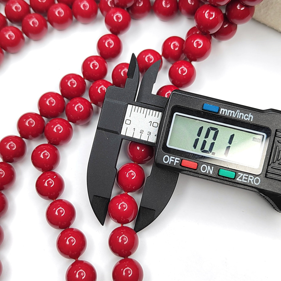 Майорка Стеклянный жемчуг цвет Красный, нить 40 см 10 мм