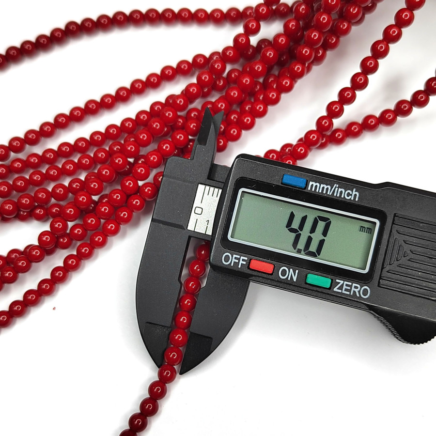 Майорка Стеклянный жемчуг цвет Красный, нить 40 см 4 мм