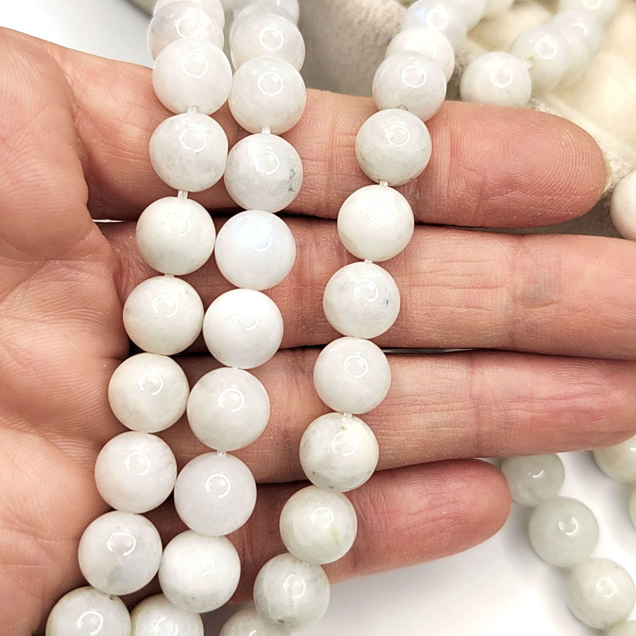 10 мм Лунный камень натуральный, нить 38-39 см Нить