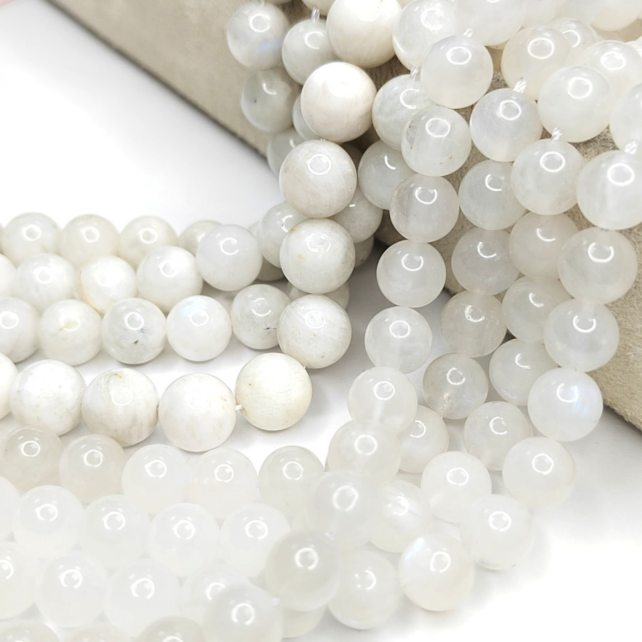 8,7 мм Лунный камень натуральный, нить 39 см