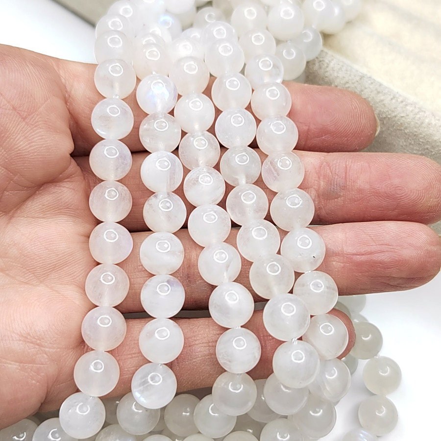 8,7 мм Лунный камень натуральный, нить 39 см нить