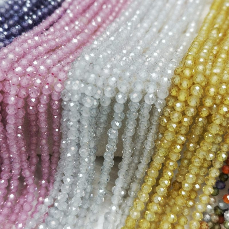 Циркон огранка 3 мм Розовый, НИТЬ 38 см копия №1765464605