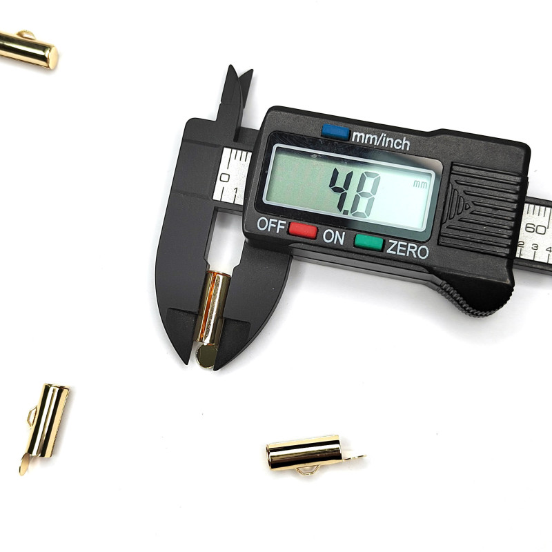 Концевик Трубочка 13х4 мм с клапаном для стразовой ленты, бисера, цепей, штука