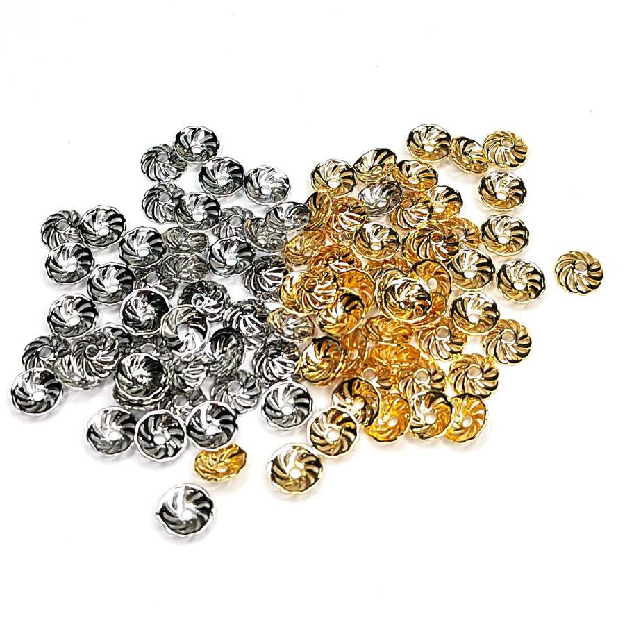 8 мм Шапочка для бусин с узором, штука