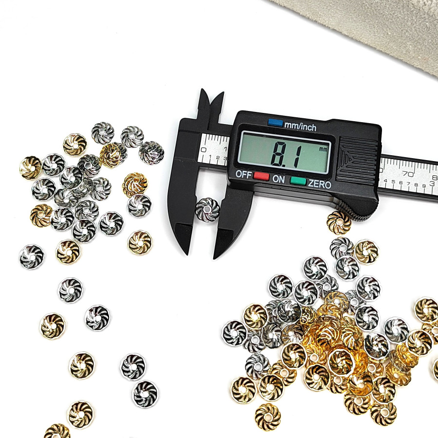 8 мм Шапочка для бусин с узором, штука