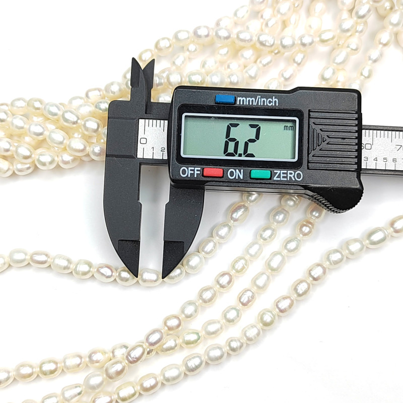 6х4,7 мм Жемчуг натуральный культивированный, нить 35 см