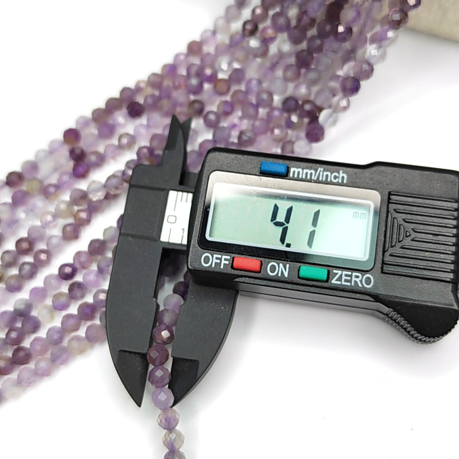 4 мм Аметист граненый натуральный камень, нить 38-39 см